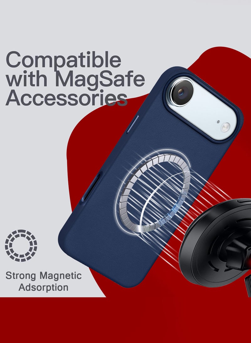 MARGOUN Leather Protective Case for iPhone 17 Air - Shockproof - Matte - Anti-Slip - Waterproof - Sleek Design Deep Blue-1 - Image 2