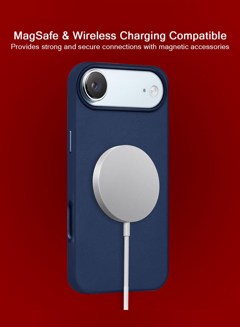 MARGOUN Leather Protective Case for iPhone 17 Air - Shockproof - Matte - Anti-Slip - Waterproof - Sleek Design Deep Blue-1 - Image 3