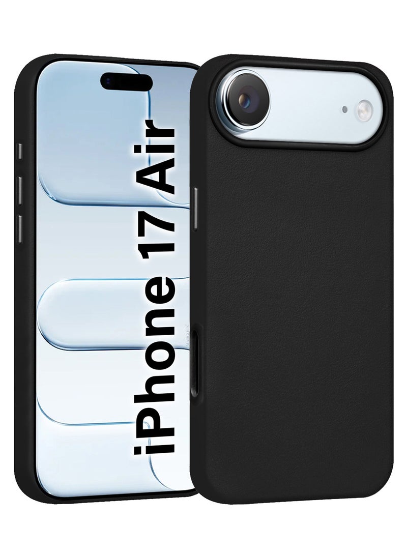 MARGOUN Leather Protective Case for iPhone 17 Air - Shockproof - Matte - Anti-Slip - Waterproof - Sleek Design Black-1 - Image 1