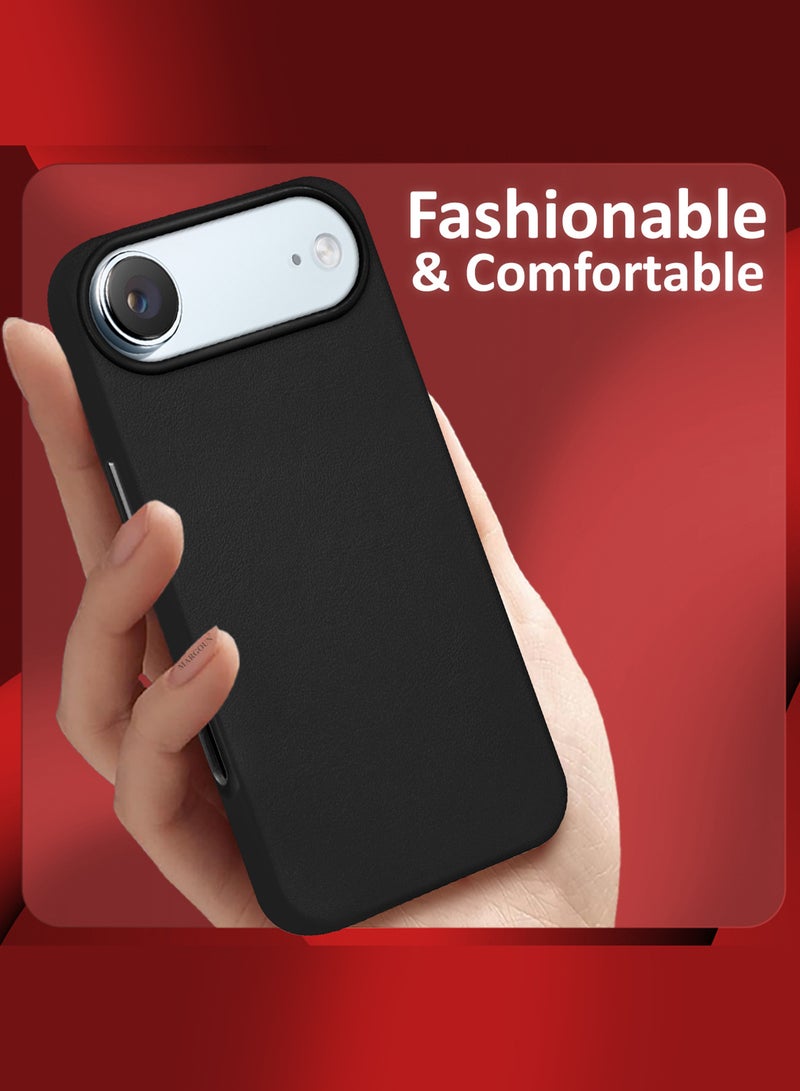 MARGOUN Leather Protective Case for iPhone 17 Air - Shockproof - Matte - Anti-Slip - Waterproof - Sleek Design Black-1 - Image 5