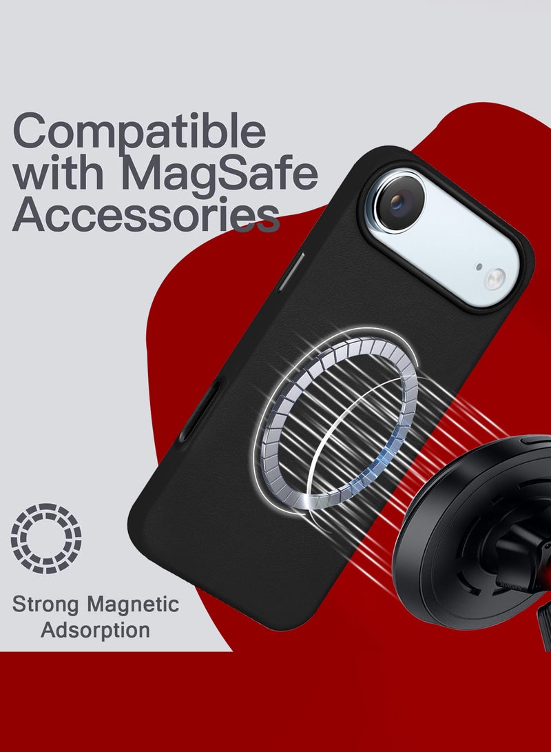 MARGOUN Leather Protective Case for iPhone 17 Air - Shockproof - Matte - Anti-Slip - Waterproof - Sleek Design Black-1 - Image 2