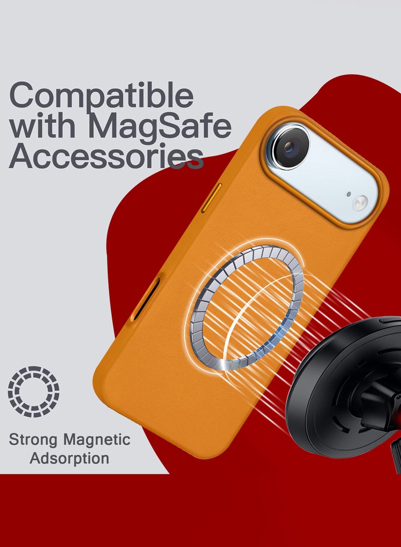 MARGOUN Leather Protective Case for iPhone 17 Air - Shockproof - Matte - Anti-Slip - Waterproof - Sleek Design Light Brown-1 - Image 2