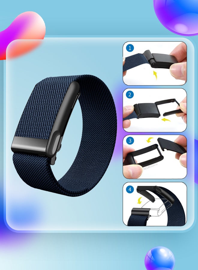 MARGOUN Adjustable Nylon Sport Strap Compatible with Whoop Life MG – Breathable and Waterproof Replacement Wristband Navy Blue - Image 3