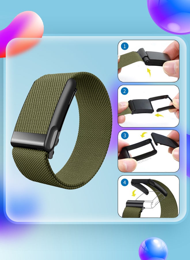 MARGOUN Adjustable Nylon Sport Strap Compatible with Whoop Life MG – Breathable and Waterproof Replacement Wristband Olive Green - Image 3