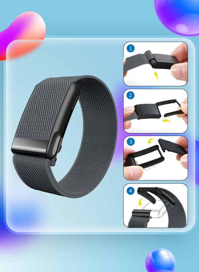 MARGOUN Adjustable Nylon Sport Strap Compatible with Whoop Life MG – Breathable and Waterproof Replacement Wristband Dark Grey - Image 3