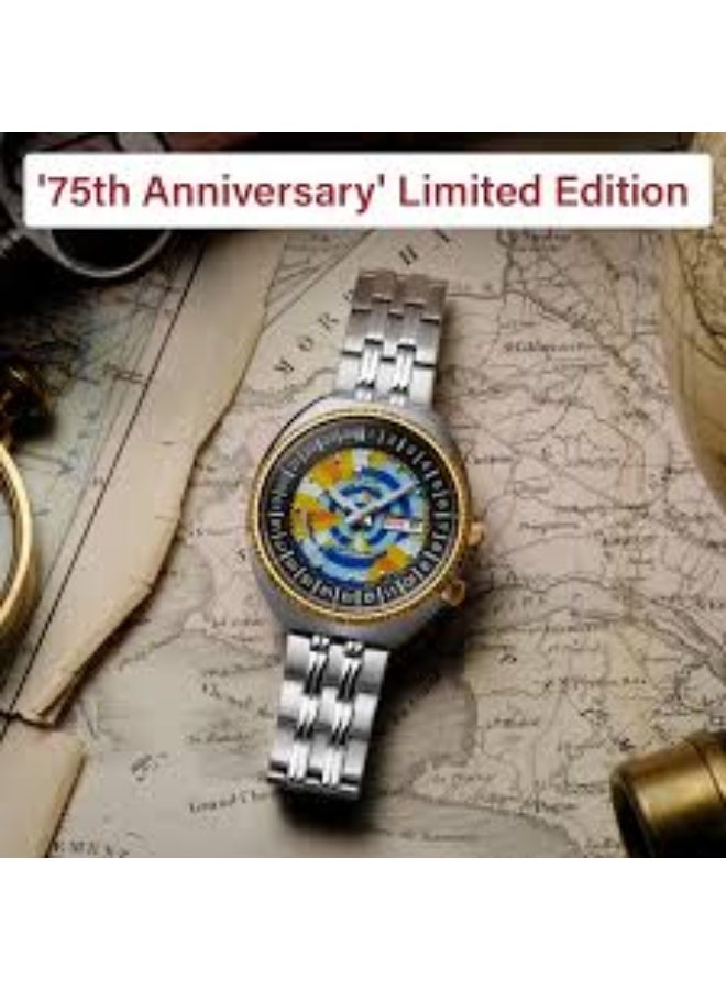 أورينت Men's Limited Edition World Map 75th Anniversary Men's Watch RA-AA0E08Y39B, 43.5 mm Multi-Color Dial, Stainless Steel Bracelet, 200M WR - Image 1