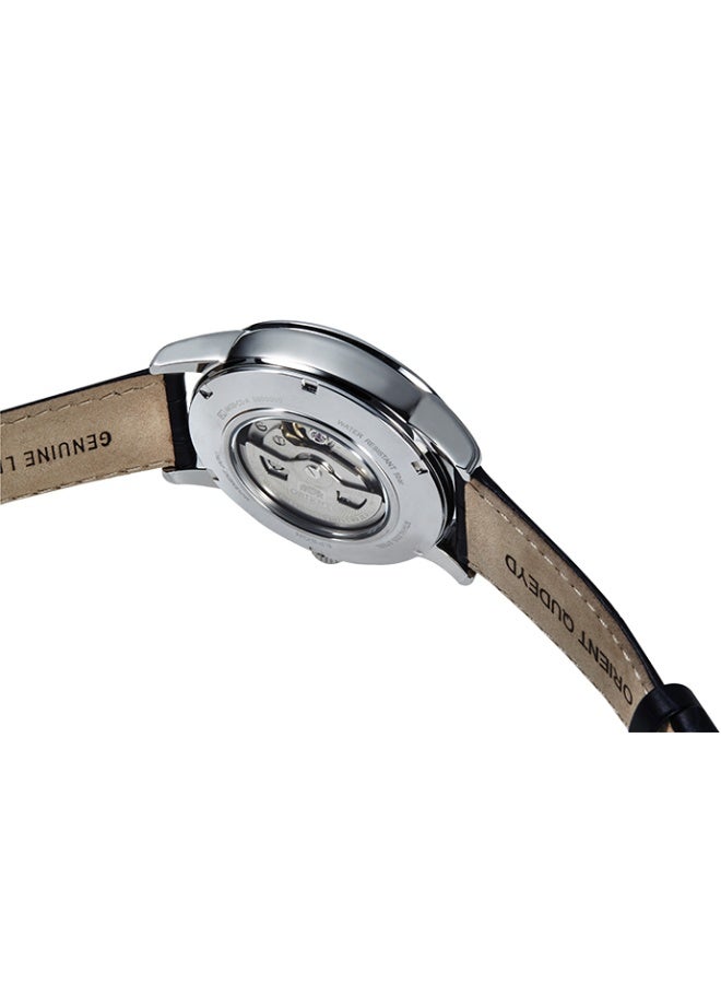 ORIENT Men's Mechanical Classic "Sun & Moon" Men's Watch RA-AK0010, 42.5 mm Black Dial, Leather Strap, 50 M WR - Image 4