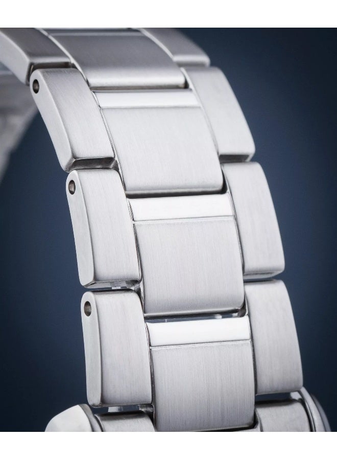 أورينت Men's Mechanical Contemporary “Stretto” Men's Watch RA-AC0R02L30B, 38.5 mm Blue Dial, Stainless Steel Bracelet, 50 M WR - Image 5