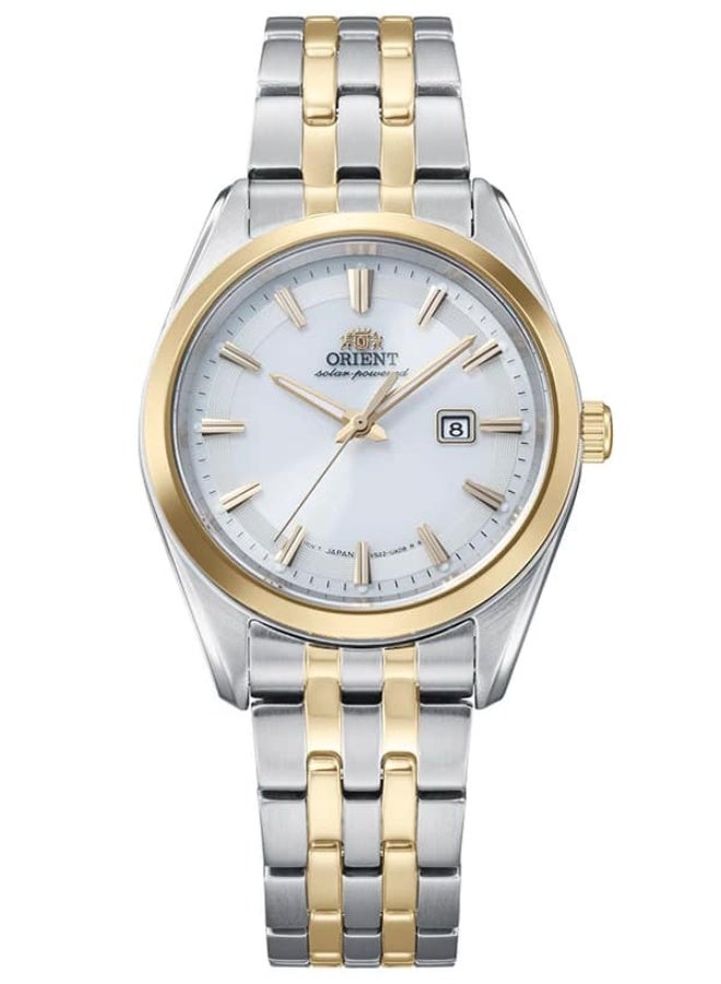 أورينت Women's Solar Contemporary Women's Watch RA-WG0601S10B, 32.1mm White Dial, Two-Tone (Silver/Gold) Stainless Steel Bracelet, 50M WR - Image 2