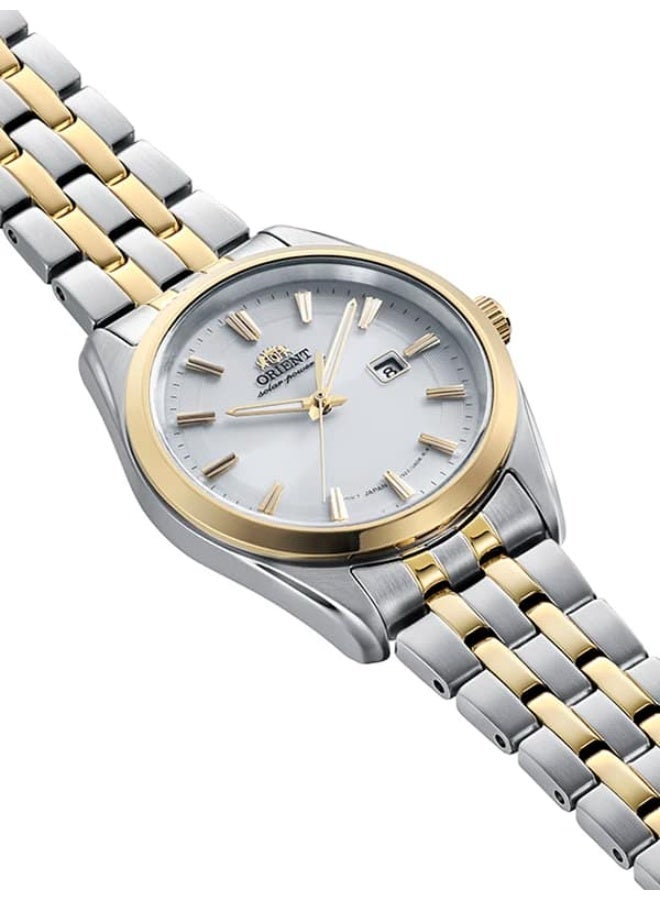 أورينت Women's Solar Contemporary Women's Watch RA-WG0601S10B, 32.1mm White Dial, Two-Tone (Silver/Gold) Stainless Steel Bracelet, 50M WR - Image 3