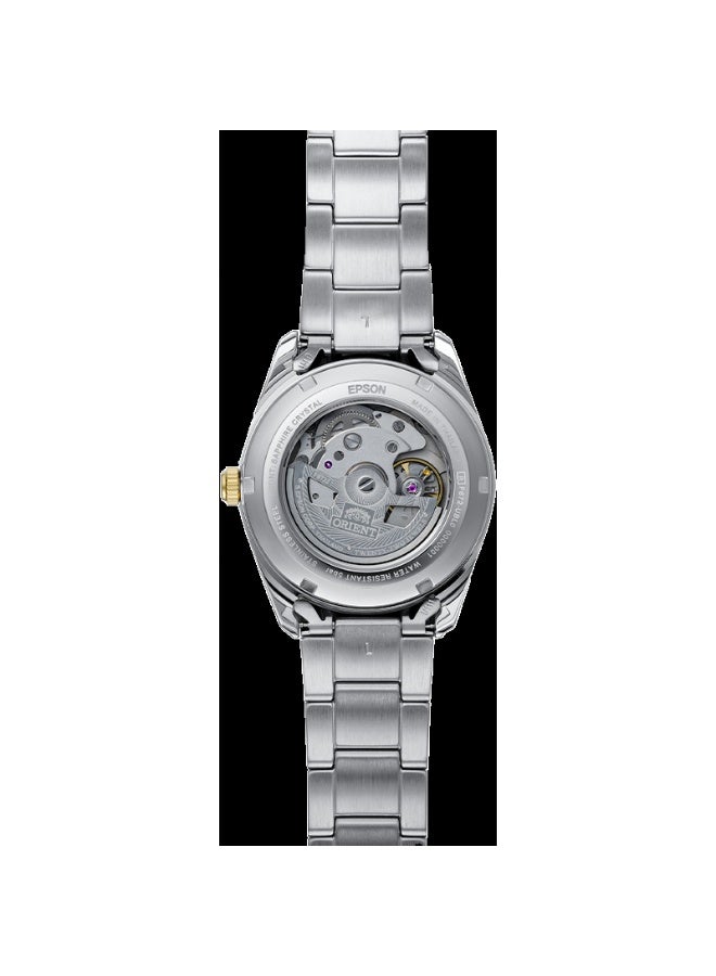 أورينت Men's Mechanical Contemporary “Stretto” Men's Watch RA‑AC0R01S30B, 38.5 mm White Dial, Two‑Tone Stainless Steel Bracelet, 50 M WR - Image 5