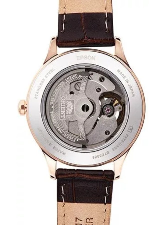 أورينت Women's Mechanical Contemporary Women's Watch RA-AG0022, 35.6 mm Open Heart White Dial, Leather Strap, 30 M WR - Image 5