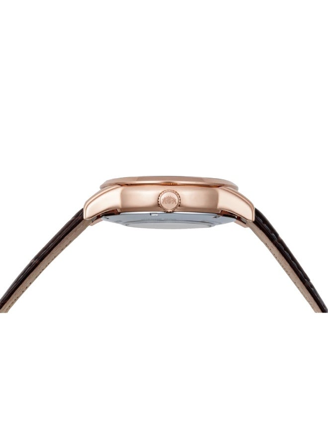 ORIENT Men's Mechanical Classic “Sun‑&‑Moon” Watch RA-AK0009, 42.5 mm Brown Dial, Rose‑Gold Case, Leather Strap, 50 M WR - Image 4