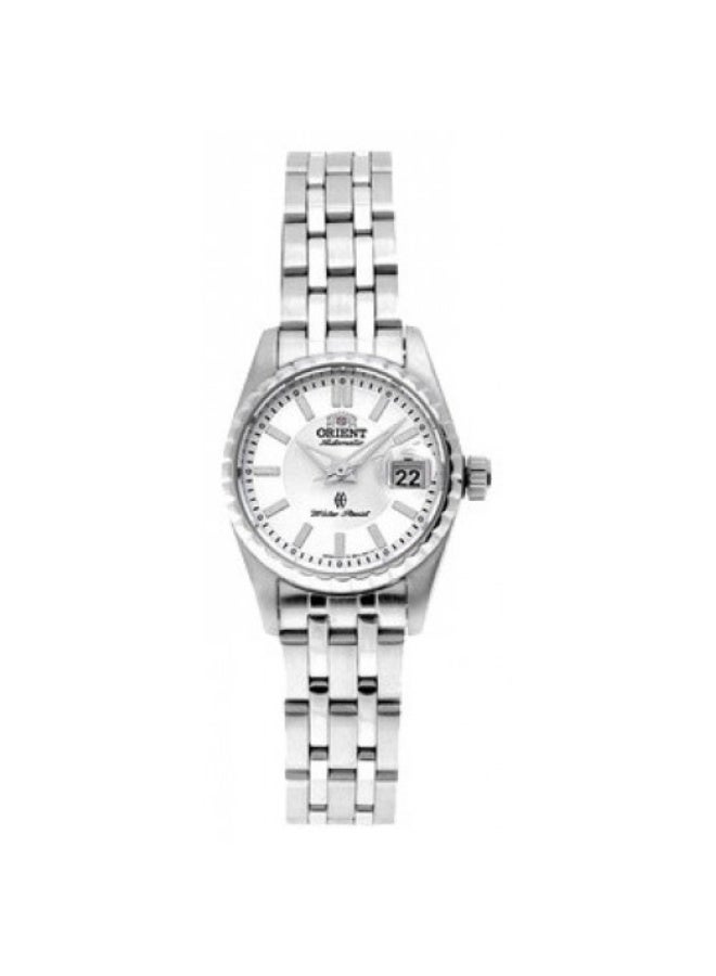 أورينت Women's Mechanical Classic Women's Watch SNR1J008W0, 28mm White Dial, Stainless Steel Bracelet, 50 M WR