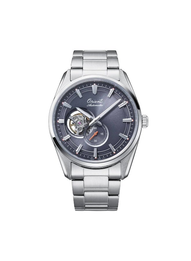 ORIENT Men's Limited Edition Stretto 75th Anniversary Semi-Skeleton Watch RA-AR0012N, 40.8 mm Open-Heart Grey Dial, Stainless Steel Bracelet, 50 M WR - Image 3