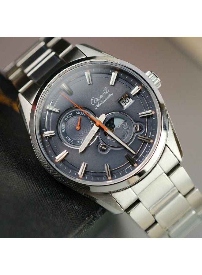 ORIENT Men's Limited Edition Mechanical Contemporary "Sun & Moon" Men's Watch RA-AK0311N30B, 41.5 mm Grey Dial, Stainless Steel Bracelet, 50 M WR - Image 2