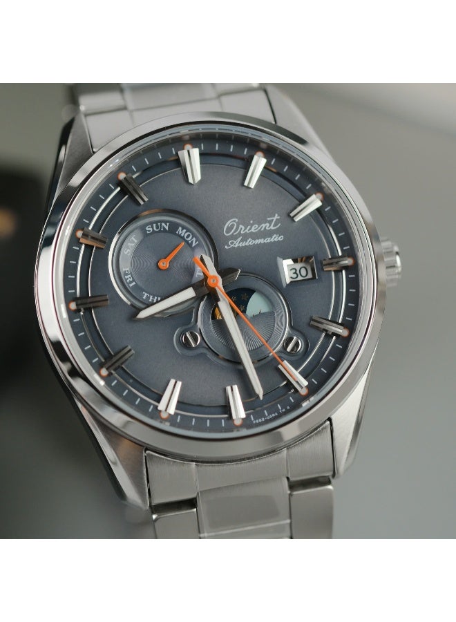 ORIENT Men's Limited Edition Mechanical Contemporary "Sun & Moon" Men's Watch RA-AK0311N30B, 41.5 mm Grey Dial, Stainless Steel Bracelet, 50 M WR - Image 3