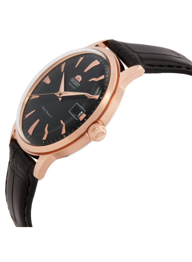 أورينت Men's Bambino Automatic Watch TAC00001B, 40.5mm Black Dial, Leather Strap, 30 M WR - Image 2