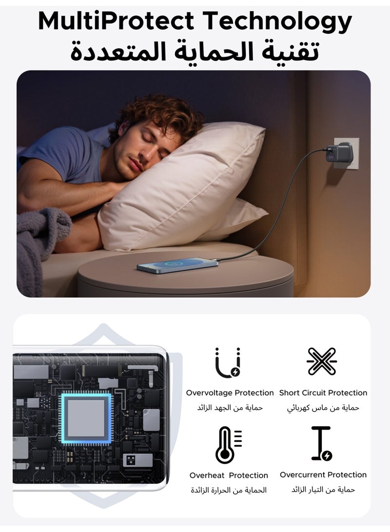 Ugreen Samsung Charger 45W GaN Type C 2C1A Fast Charger USB Type C Power Adapter Support Samsung Super Charge 2.0 Backward with 22.5W Fast Charging For Galaxy S25 S24 S23 Ultra Tab S9/S8 A Series black - Image 5