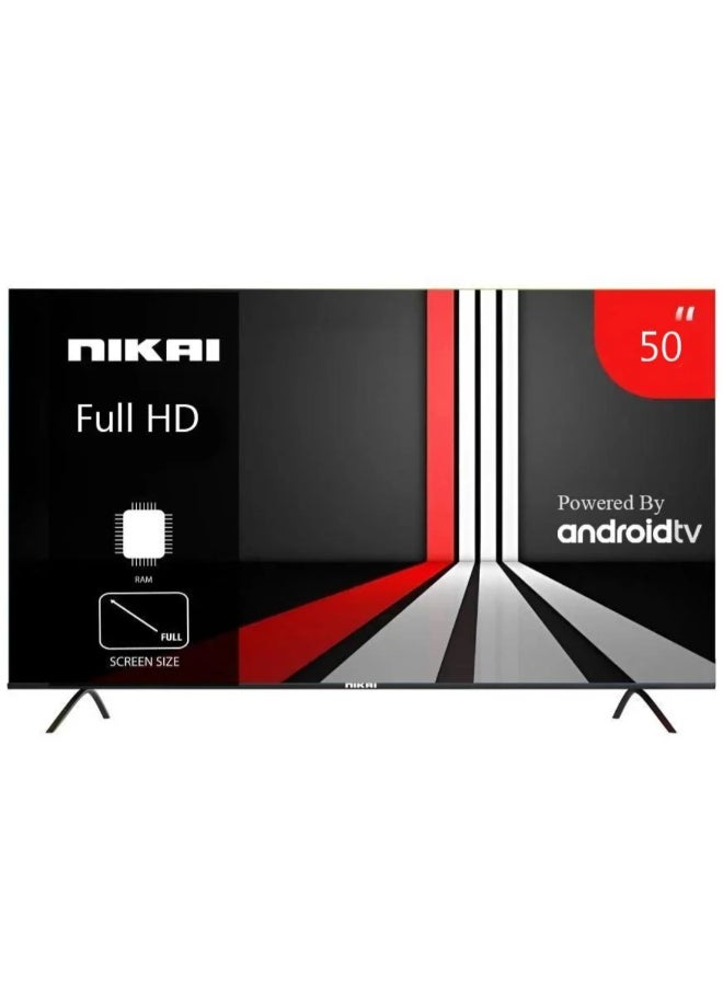 NIKAI 50 Inch Smart FULL HD Android 14 LED TV, Frame less Design, NTV5000SLED Black - Image 1