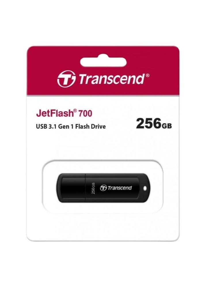 Transcend USB 3.1 Gen 1 Flash Drive, 5 Gbps | JetFlash 700 | TS256GJF700 256 GB - Image 1