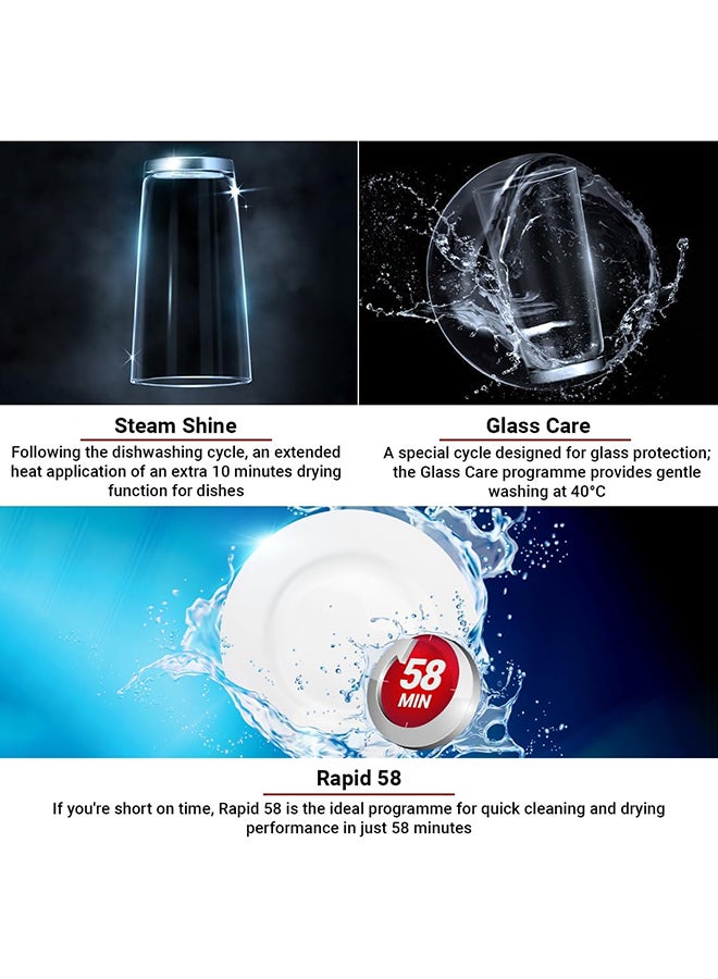 Hitachi Dish Washer 16 Place 8 Program 3 baskets, White, +15FINISH HDF-F168CV(W)FIN White HDF-F168CV(W)FIN White - Image 5