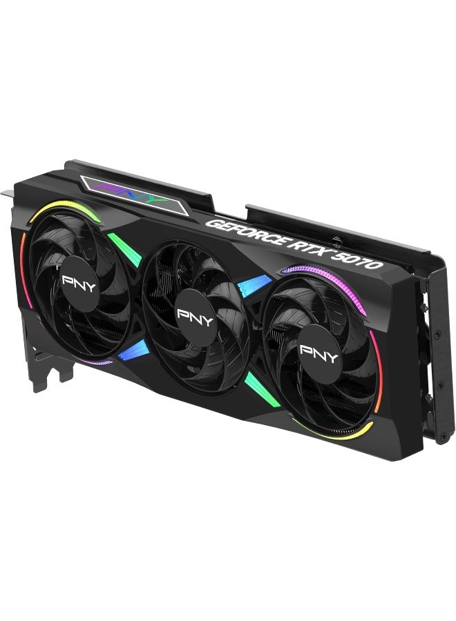 بي إن واي بطاقة الرسوميات GeForce RTX 5070 سعة 12 جيجابايت ARGB OC مع 3 مراوح - Image 5