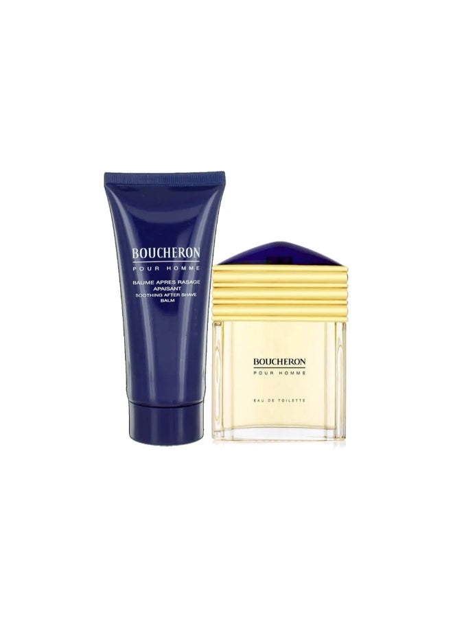 BOUCHERON Pour Homme For Men Set EDT 100ml + Aftershave Balm 100ml 100ml - Image 2
