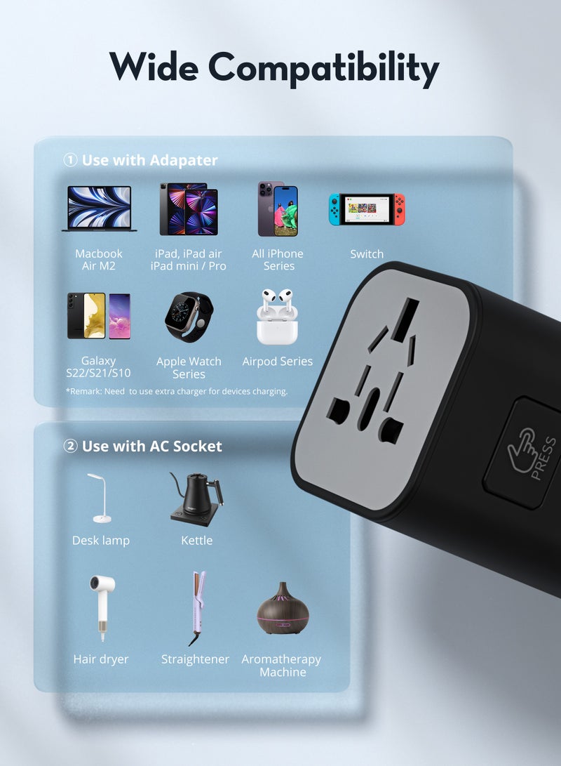 راف باور - فيش سفر راف باور متعدد المداخل بقوة 1840 واط - اسود - Image 5