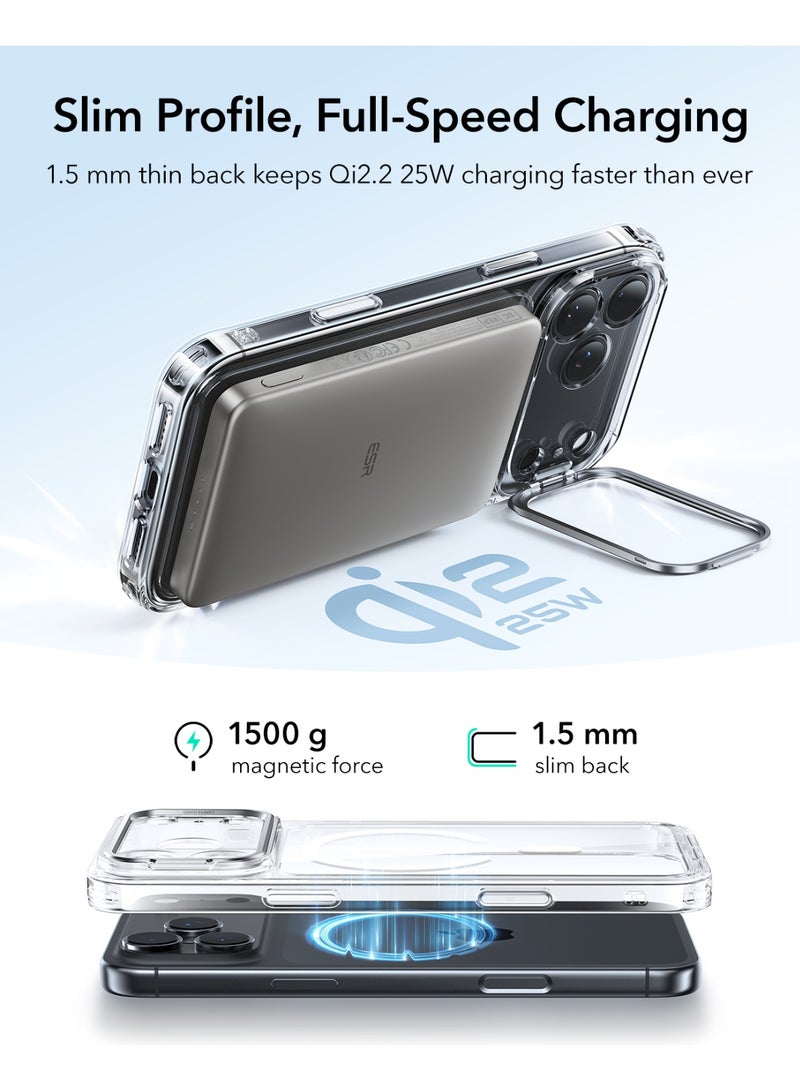 ESR for iPhone 17 Pro Case with Stash Stand, Camera Control Cover Compatible with MagSafe, Military-Grade Drop Protection Magnetic Phone Case for iPhone 17 Pro, Scratch-Resistant Back Cover, Clear Clear - Image 5