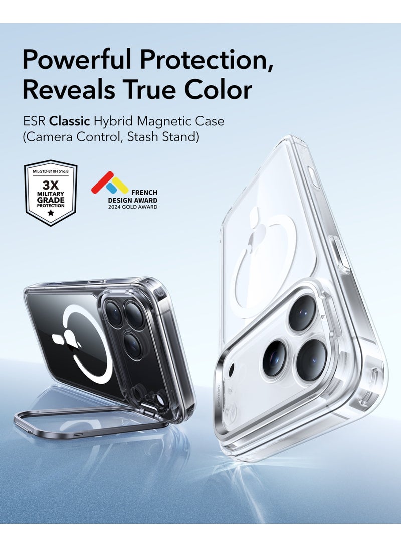 ESR for iPhone 17 Pro Case with Stash Stand, Camera Control Cover Compatible with MagSafe, Military-Grade Drop Protection Magnetic Phone Case for iPhone 17 Pro, Scratch-Resistant Back Cover, Clear Clear - Image 2