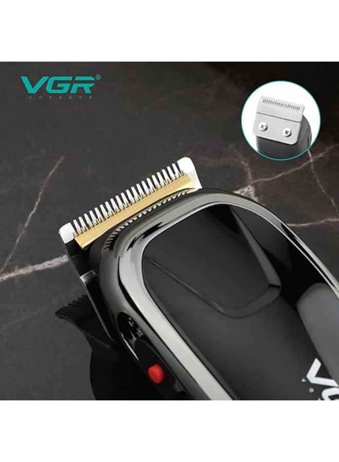 VGR V-127 Professional Hair Clipper Powerful DC Motor Stainless steel blade 8 Guide Combs 2m Cable Taper Lever Trimming Range: 0.9mm to 20mm Corded complete hair cutting set with 2 Combs & 1 Scissor BLACK - Image 4