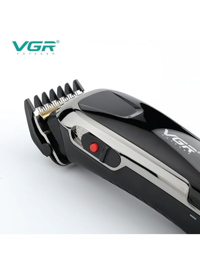 VGR V-127 Professional Hair Clipper Powerful DC Motor Stainless steel blade 8 Guide Combs 2m Cable Taper Lever Trimming Range: 0.9mm to 20mm Corded complete hair cutting set with 2 Combs & 1 Scissor BLACK - Image 3