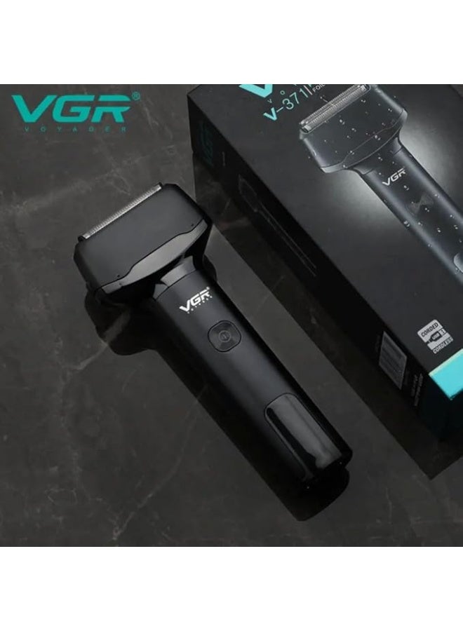 في جي آر Foil Shaver Professional Electric Shaver Triple Blade LED Display USB Charge Pop-up Hair Trimmer IPX5 Waterproof V-370 - Image 3