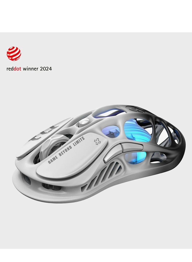 جرافا ستار ماوس الألعاب اللاسلكي GravaStar Mercury M1 Pro، سبيكة مغنيسيوم خفيفة الوزن، 26,000 DPI، مستشعر PAW3395DM، 5 أزرار قابلة للبرمجة، دعم سلكي/2.4GHz/بلوتوث، عمر بطارية يصل إلى 200 ساعة - أسود متدرج - Image 2