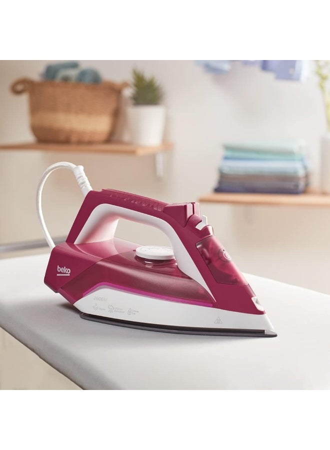 بيكو Steam Iron 2600 W Ceramic Coated Soleplate With Steam Pools Auto Shut Off Assorted Colors 240 ml 2600 W SIM 3126 R Maroon - Image 3