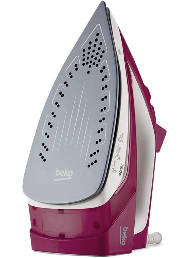 بيكو Steam Iron 2600 W Ceramic Coated Soleplate With Steam Pools Auto Shut Off Assorted Colors 240 ml 2600 W SIM 3126 R Maroon - Image 5