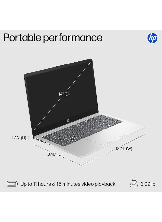 HP 14-ep0299nr Laptop With 14-Inch HD Display, Intel Core i3-N305 Processor/8GB RAM/256GB SSD/Intel UHD Graphics/Windows 11 Home English Natural Silver - Image 2