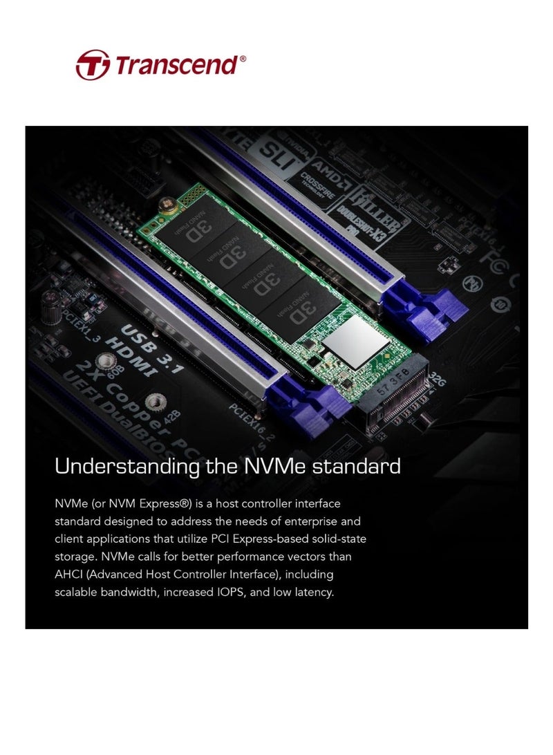 Transcend PCIe SSD 110S M.2 2280 | 256GB Internal SSD Gen3 x4 | NVMe Solid State Drive for PS5 Xbox Laptop Desktop | TS256GMTE110S 256 GB - Image 5