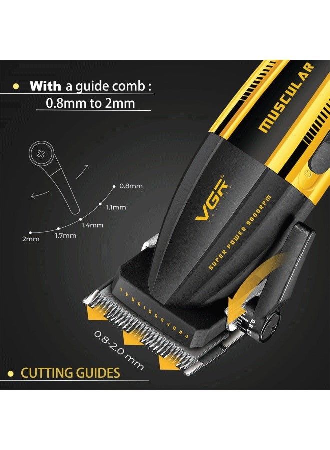 في جي آر 285 ماكينة حلاقة شعر احترافية للرجال بتقنية الفيد الطازج، 9000 دورة في الدقيقة، ماكينة حلاقة شعر لاسلكية مدمجة، ماكينة حلاقة خفيفة الوزن ومتعددة الاستخدامات مع شاشة LED - Image 4