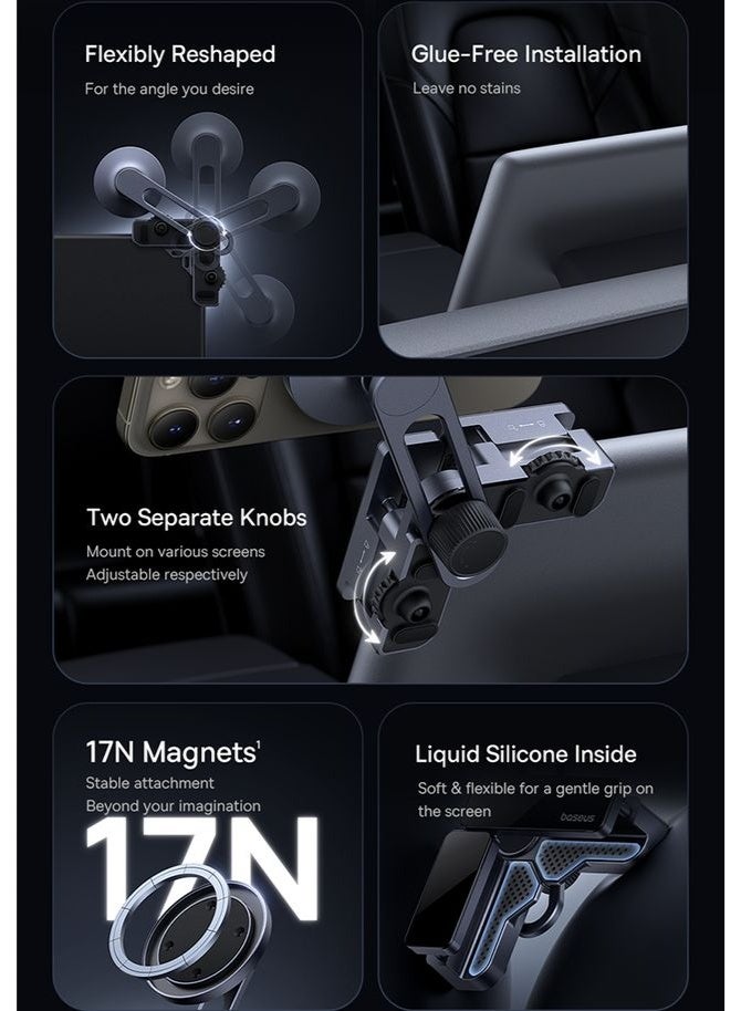 بيسوس MaxView Magnetic Car Phone Holder - Black - Image 3