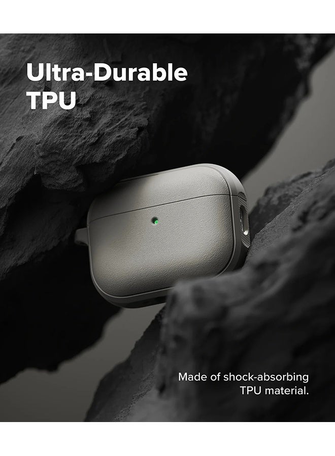 رينجك Onyx Magnetic for Airpods Pro 3 Case with Carabiner [Compatible with MagSafe] Non-Slip Anti-Fingerprint Textured, Shockproof Protective Cover - Black WARM GRAY - Image 5