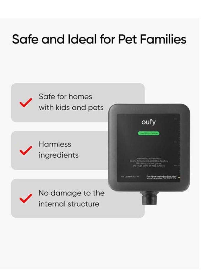 eufy Hard Floor Cleaner for Robot Vacuum Omni S1 Pro, Safe and Gentle for Hand, Automatically Mix without Manual Dilution, 600ml T29C1001 black - Image 3