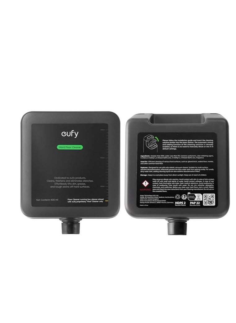 eufy Hard Floor Cleaner for Robot Vacuum Omni S1 Pro, Safe and Gentle for Hand, Automatically Mix without Manual Dilution, 600ml T29C1001 black - Image 1