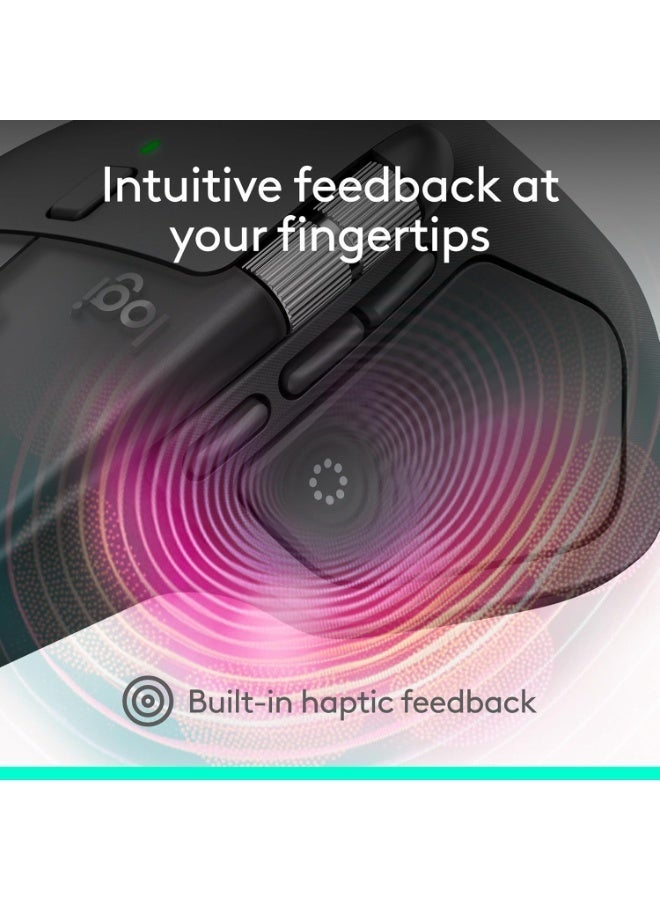 Logitech MX Master 4 for Business, Wireless Mouse with Quiet Clicks, 8K DPI, MagSpeed Scrolling, Logi Bolt Receiver, Bluetooth, Actions Ring, Haptics, USB-C Charging graphite - Image 4