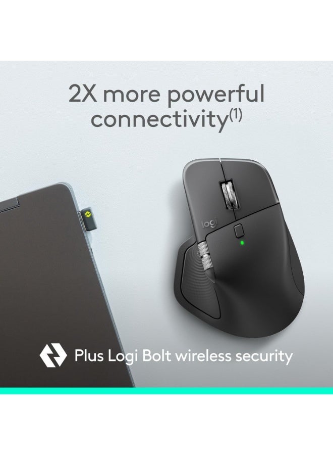 Logitech MX Master 4 for Business, Wireless Mouse with Quiet Clicks, 8K DPI, MagSpeed Scrolling, Logi Bolt Receiver, Bluetooth, Actions Ring, Haptics, USB-C Charging graphite - Image 5
