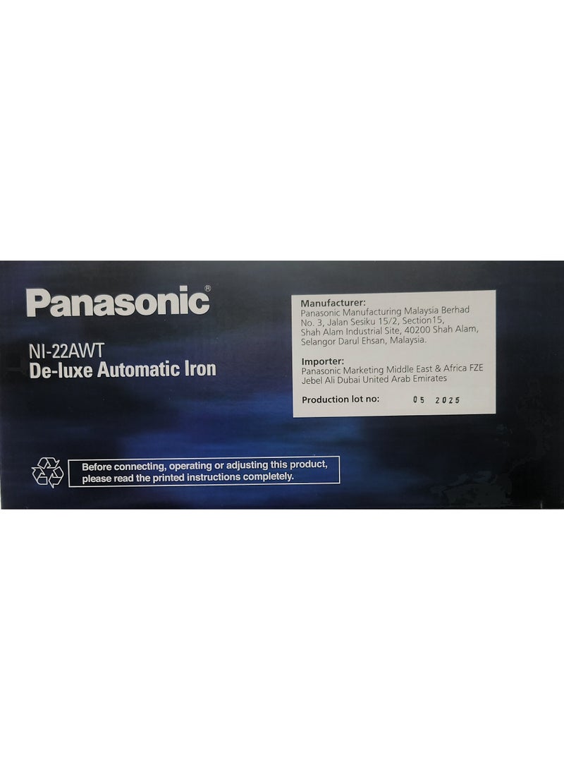 Panasonic NI-22AWT Deluxe Automatic Iron - Heavy Weight, 1000W 1000 W NI-22AWT white - Image 2
