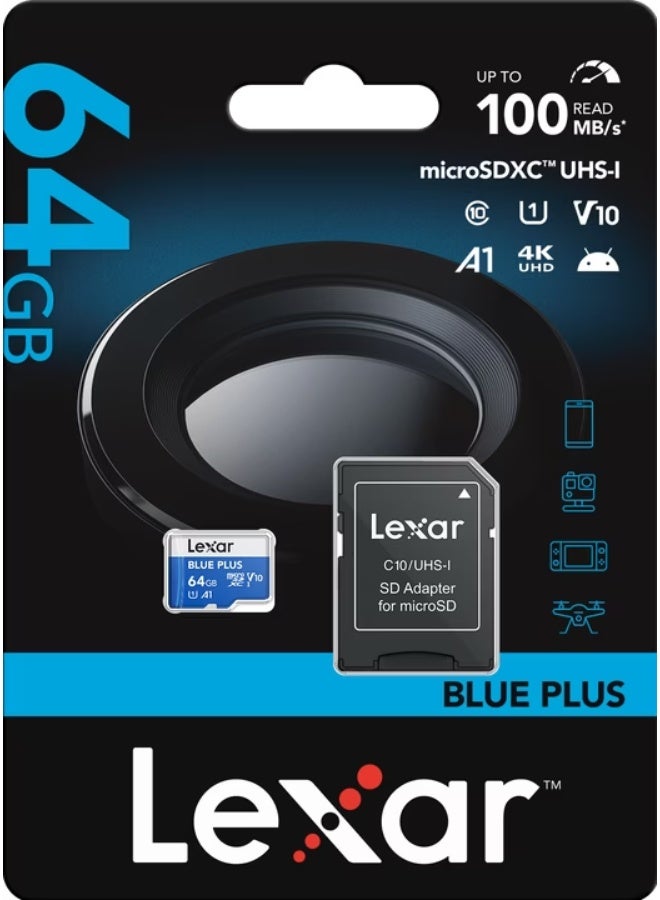 Lexar Blue Plus MicroSD Card - 64 GB - Image 5