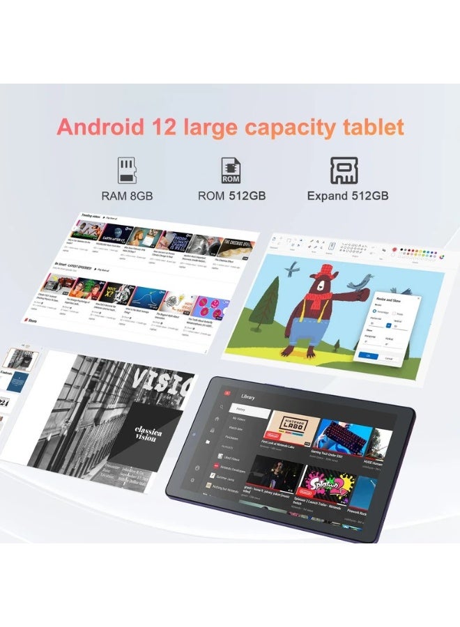 سي آيديا تابلت ذكي 9 إنش بنظام أندرويد مع شاشة IPS و شريحة SIM واحدة و دعم 5G LTE و WiFi و Zoom و TikTok مع غلاف واقي - Image 3