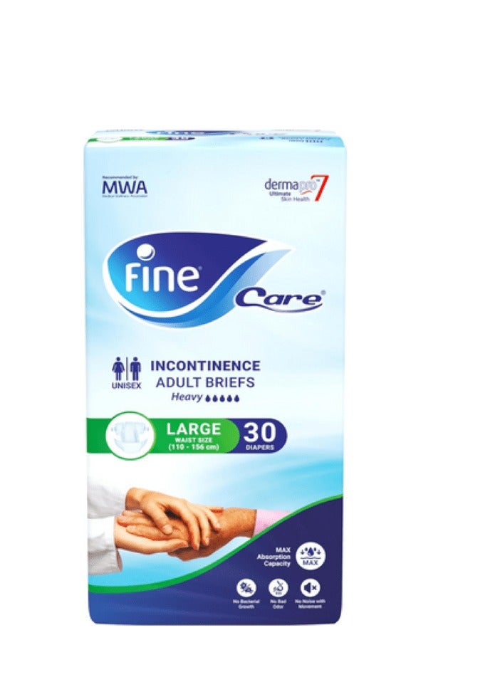 فاين كير Incontinence Adult Diapers Breifs, Large Size ,Waist 110-156 cm Count 30